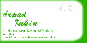 arpad kukin business card